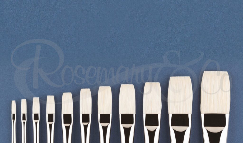 Classic Long Flat Art Brushes with Multiple Size Options
